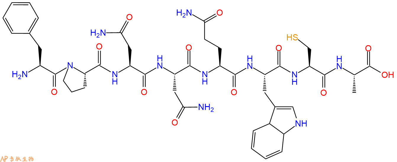 多肽FPNNQWCA的參數(shù)和合成路線|三字母為Phe-Pro-Asn-Asn-Gln-Trp-Cys