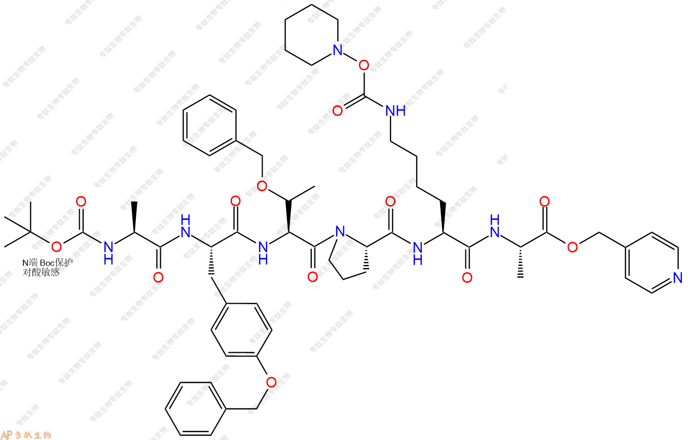 專肽生物產(chǎn)品六肽Boc-A-Tyr(Bzl)-Thr(Bzl)-P-Lys(Pipoc)-A-OPic76369-84-1