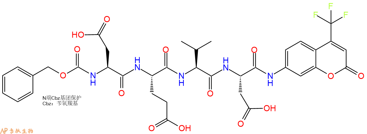 專肽生物產(chǎn)品AFC修飾多肽：Z-Asp-Glu-Val-Asp-7-氨基-4-三氟甲基香豆素1135416-11-3