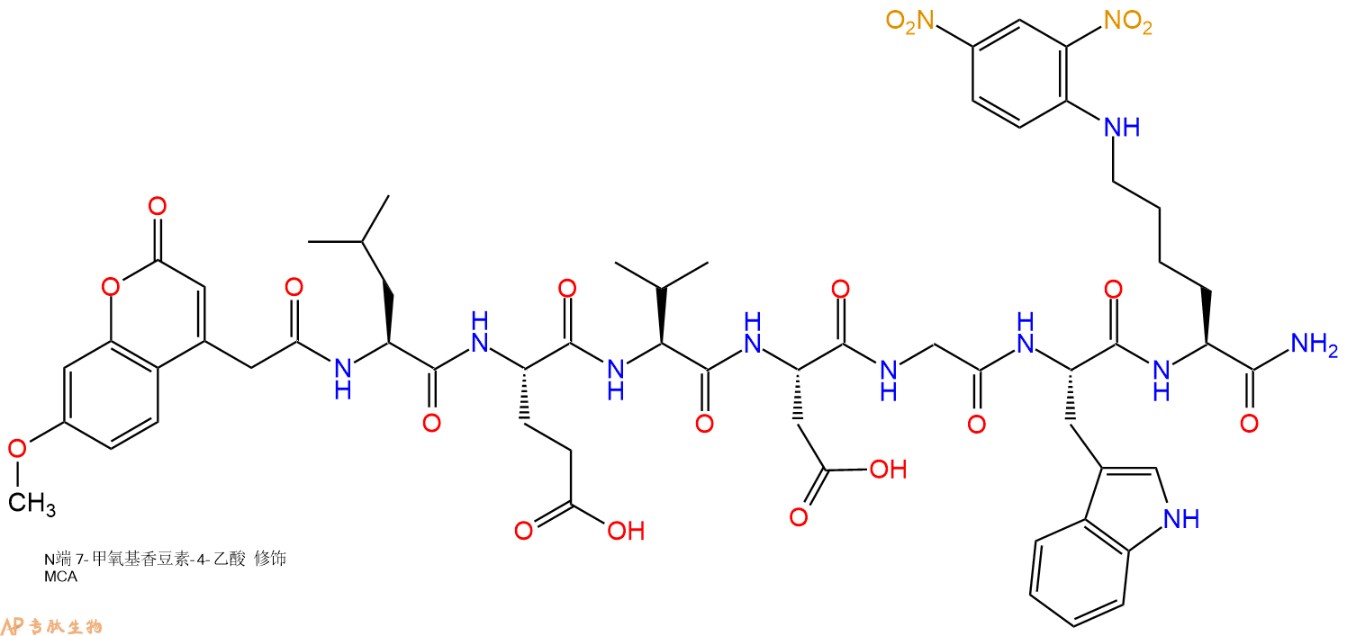 專肽生物產(chǎn)品七肽Mca-LEVDGW-K(Dnp)-NH2400727-81-3