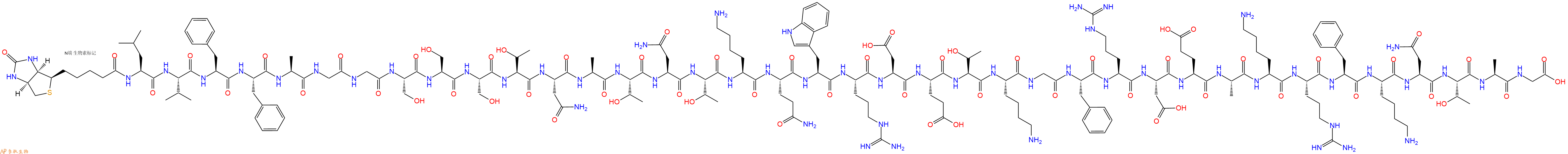 專肽生物產(chǎn)品Biotin-Leu-Val-Phe-Phe-Ala-Gly-Gly-Ser-Ser-Ser-Thr-Asn-Ala-Thr-Asn-Thr-Lys-Gln-Trp-Arg-Asp-Glu-Thr-Lys-Gly-Phe-Arg-Asp-Glu-Ala-Lys-Arg-Phe-Lys-Asn-Thr-Ala-Gly-COOH