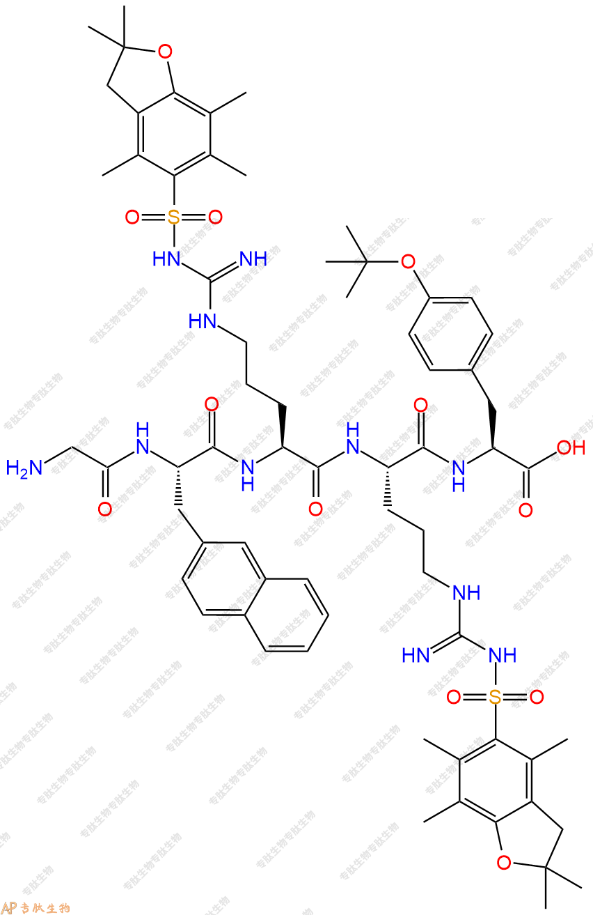 專肽生物產(chǎn)品H2N-Gly-Nal-Arg(Pbf)-Arg(Pbf)-Tyr(tBu)-COOH