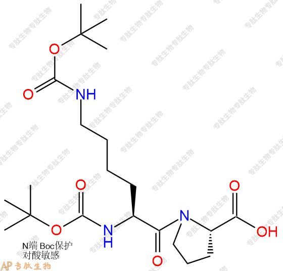 專(zhuān)肽生物產(chǎn)品Boc-Lys(Boc)-Pro-COOH198475-99-9