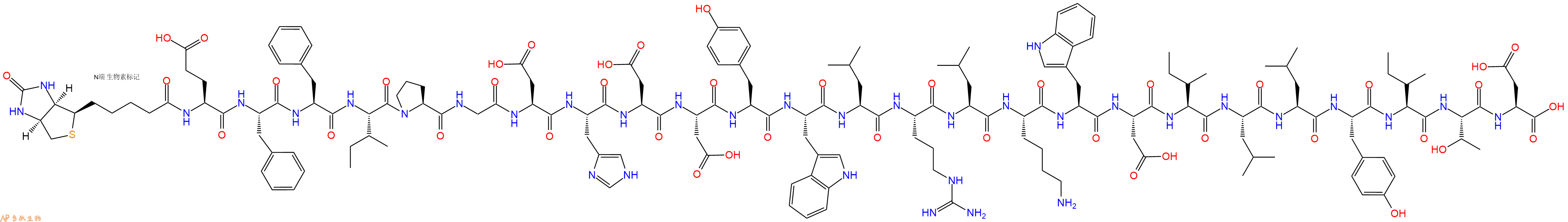專肽生物產(chǎn)品Biotinyl-Glu-Phe-Phe-Ile-Pro-Gly-Asp-His-Asp-Asp-Tyr-Trp-Leu-Arg-Leu-Lys-Trp-Asp-Ile-Leu-Leu-Tyr-Ile-Thr-Asp-OH