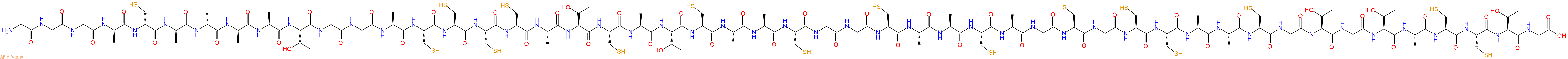 專肽生物產(chǎn)品H2N-Gly-Gly-Gly-DAla-DCys-DAla-DAla-DAla-Ala-Thr-Gly-Gly-Ala-Cys-Cys-Cys-Cys-Ala-Thr-Cys-Ala-Thr-Cys-Ala-Ala-Cys-Gly-Gly-Cys-Ala-Ala-Cys-Ala-Gly-Cys-Gly-Cys-Cys-Ala-Ala-Cys-Gly-Thr-Gly-Thr-Ala-Cys-Cys-Thr-Gly-OH